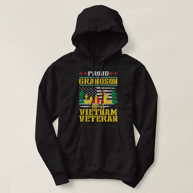 Proud Grandson Of A Vietnam War Veteran Veterans D Hoodie (Design Front)