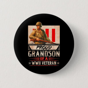 Proud Grandson Of A Wwii Veteran  2 Inch Round Button