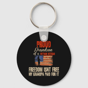 Proud Grandson Of Vietnam Veteran Military Family Keychain