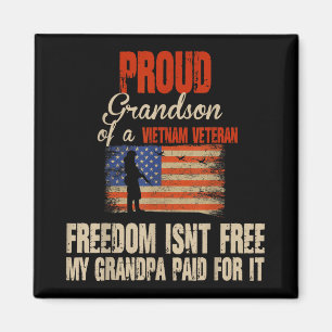 Proud Grandson Of Vietnam Veteran Military Family Magnet