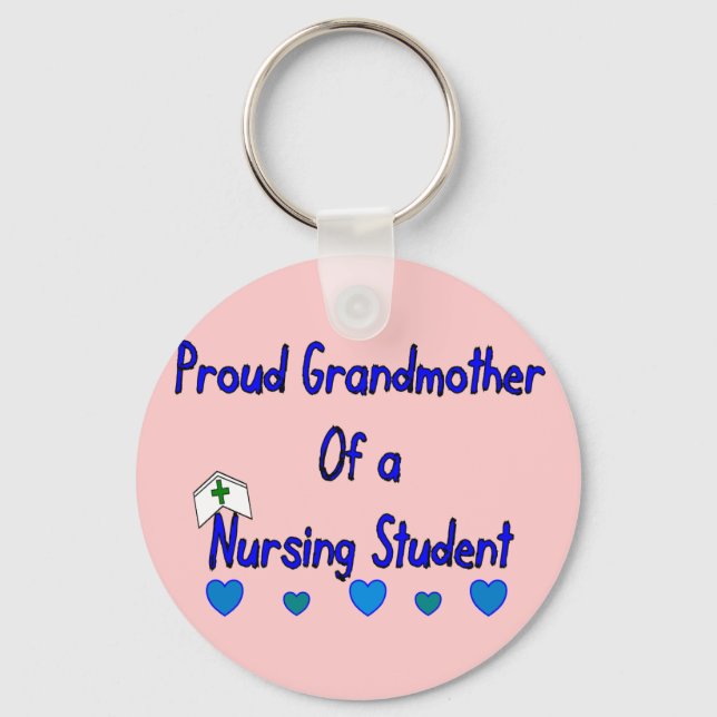 Proud Granmother Nursing Student Keychain (Front)