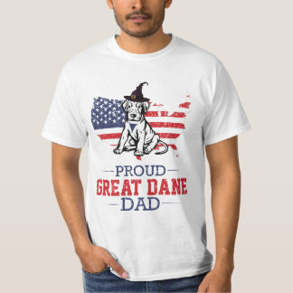 Proud Great Dane Dad American Flag Vintage T-Shirt
