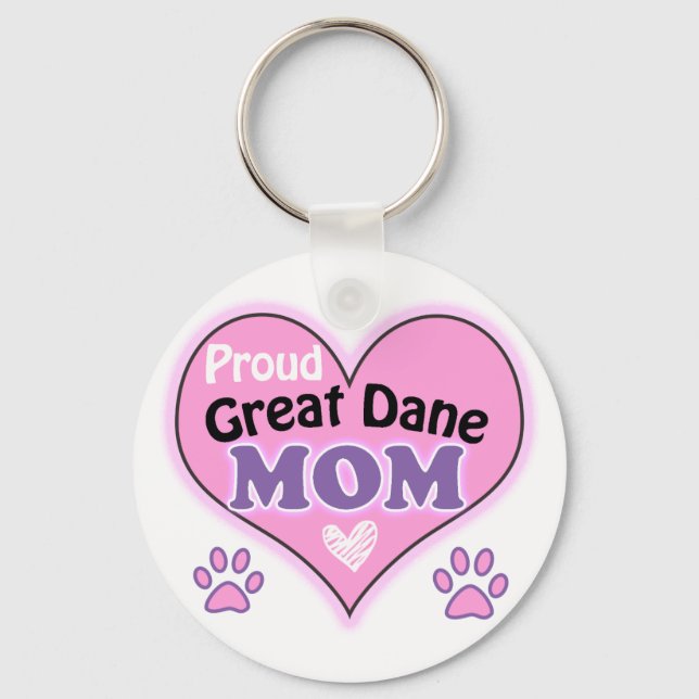 Proud Great Dane Mom Keychain (Front)