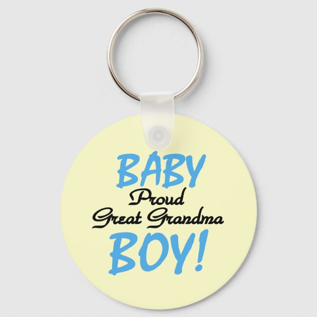 Proud Great Grandma Baby Boy Tshirts and Gifts Keychain (Front)