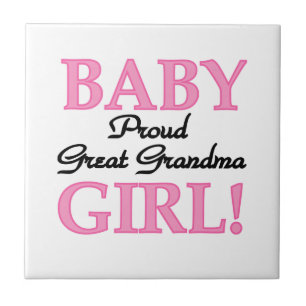Proud Great Grandma Baby Girl Gifts Tile