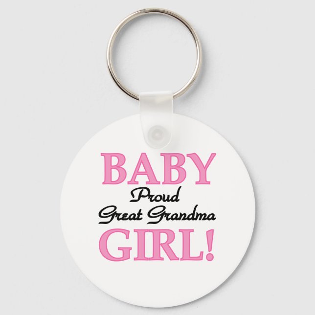 Proud Great Grandma Baby Girl Tshirts and Gifts Keychain (Front)