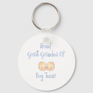 Proud Great Grandma Of Boy Twins Keychain