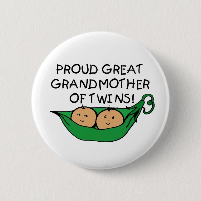 proud Great Grandmother Twin Pod 2 Inch Round Button (Front)