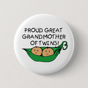proud Great Grandmother Twin Pod 2 Inch Round Button