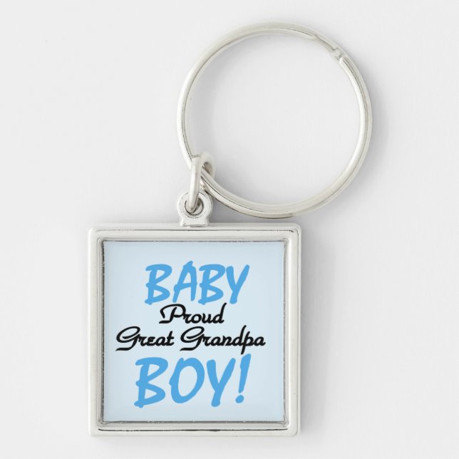 Proud Great Grandpa Baby Boy Gifts Keychain (Front)