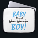 Proud Great Grandpa Baby Boy Gifts Laptop Sleeve<br><div class="desc">Proud Great Grandpa of a Baby Boy keepsake boxes,  tiles,  ornaments,  notebooks,  mugs,  cards,  stickers,  and other great grandpa gifts wtih blue and black text.</div>