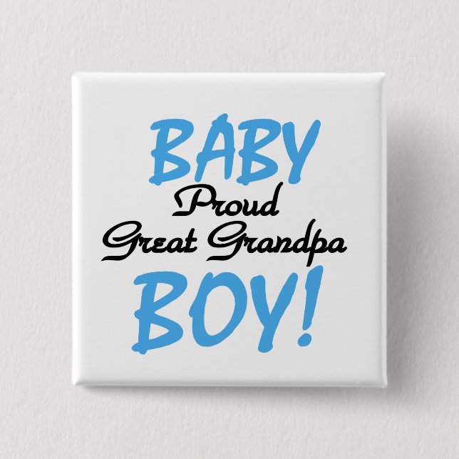 Proud Great Grandpa of Boy Tshirts and Gifts 2 Inch Square Button (Front)