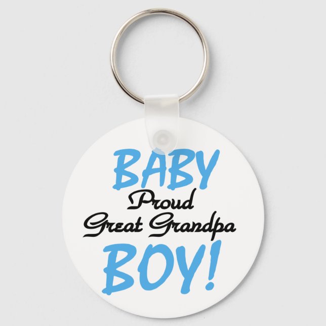 Proud Great Grandpa of Boy Tshirts and Gifts Keychain (Front)