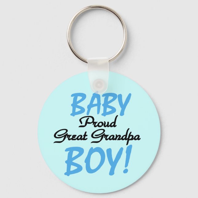 Proud Great Grandpa of Boy Tshirts and Gifts Keychain (Front)