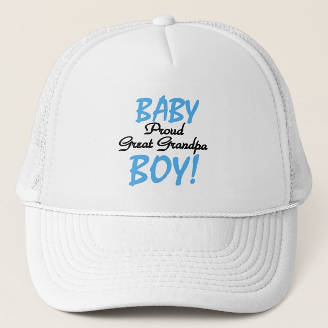 Proud Great Grandpa of Boy Tshirts and Gifts Trucker Hat (Front)