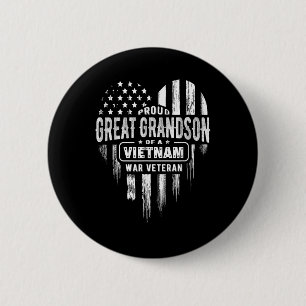 Proud Great Grandson Vietnam War Veteran American  2 Inch Round Button