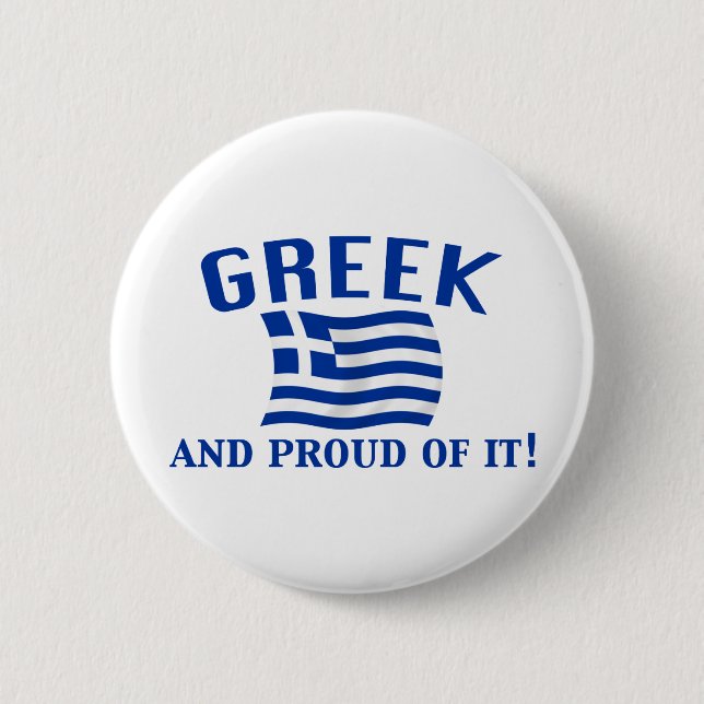 Proud Greek 2 Inch Round Button (Front)