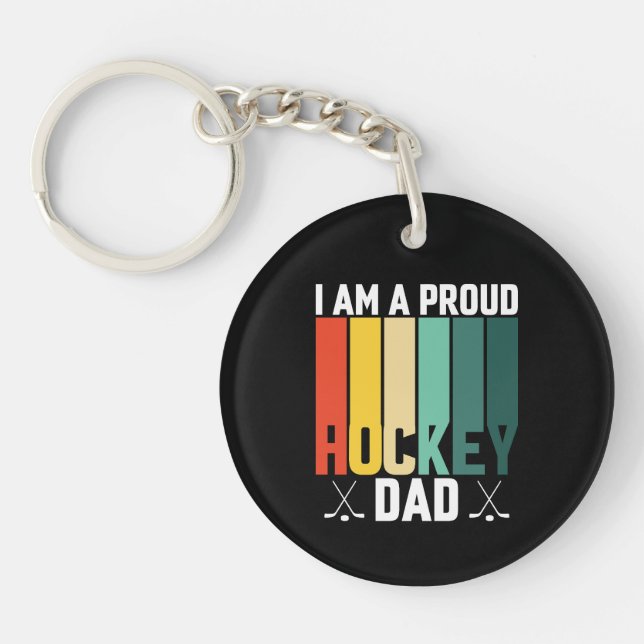 Proud Hockey Dad Keychain (Front)