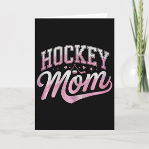 Proud Hockey Mom Simple Heart Design  Card