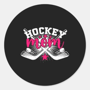 Proud Hockey Mom Winter Sports Ice Hockey Mom  Classic Round Sticker