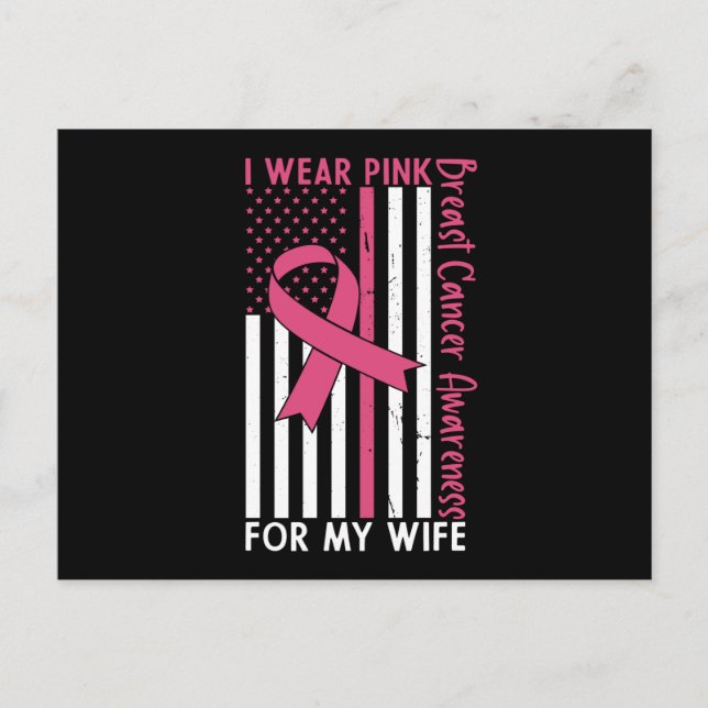 Proud Husband Of A Breast Cancer Warrior Wife Postcard (Front)