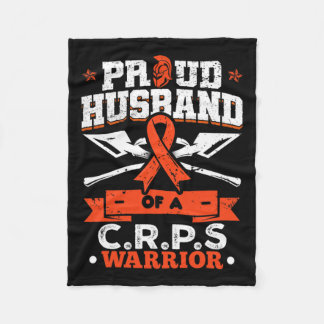 Proud Husband Of A Crps Warrior Month Orange Ribbo Fleece Blanket