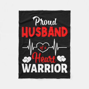 Proud Husband Of A Heart Warrior Chd Awareness  Fleece Blanket