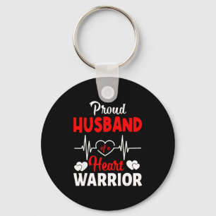 Proud Husband Of A Heart Warrior Chd Awareness Keychain
