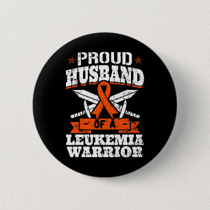 Proud Husband Of A Leukaemia Warrior Awareness Blo 2 Inch Round Button