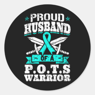 Proud Husband Of A Pots Warrior Orthostatic Classic Round Sticker