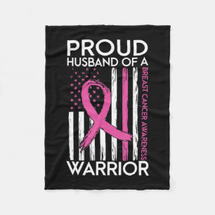 Proud Husband Of A Warrior Breast Cancer Support S Fleece Blanket