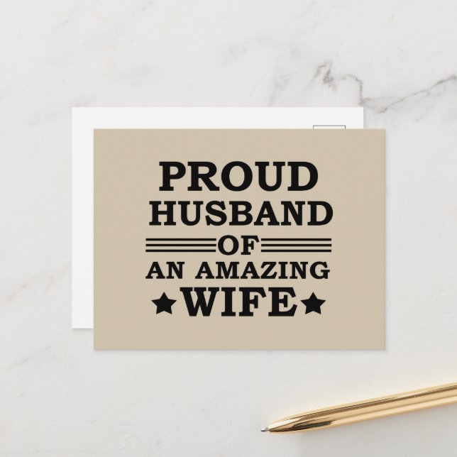 proud husband of an amazing wife holiday postcard (Front/Back In Situ)