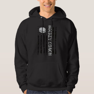 Proud Ice Hockey Coach Us Flag Ice Hockey Coaching Hoodie