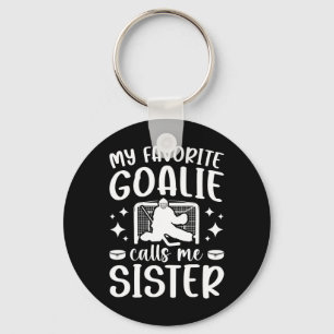 Proud Ice Hockey Goalie Sister Of A Hockey Keeper  Keychain