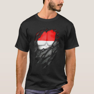 Proud Indonesian Roots Heritage Torn Ripped Indone T-Shirt