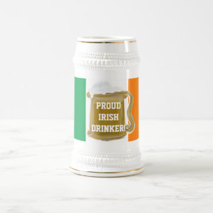 PROUD IRISH DRINKER! BEER STEIN