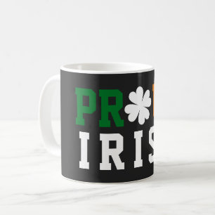 Proud Irish Shamrock Lucky Clover Quote St Paddy Coffee Mug