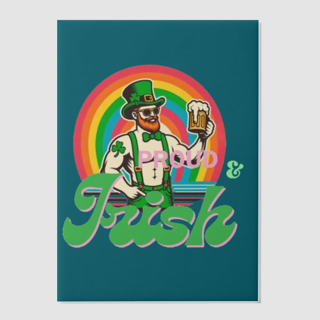 Proud & Irish St Patrick LGBTQ+ Vellum Invitations (Front)