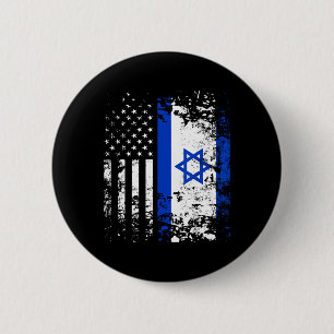 Proud Israeli Usa Flag Patriotic Pride American Is 2 Inch Round Button