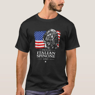 Proud Italian Spinone Dad American Flag patriotic T-Shirt