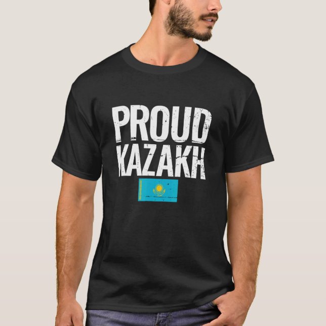 Proud Kazakh Kazakhstan Flag T-Shirt (Front)