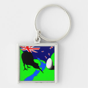 Proud Kiwi, New Zealand - Drawing Keychain