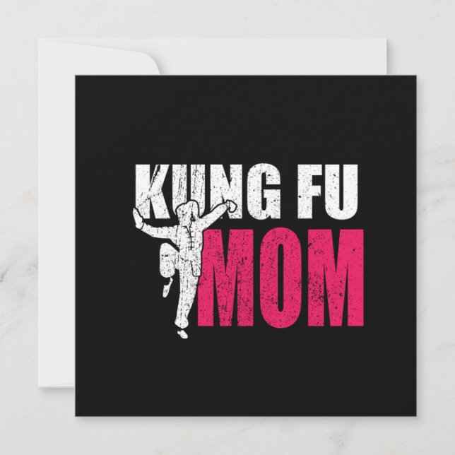 Proud Kung Fu Mom Martial Arts Fighter Mother Gift Invitation (Front)