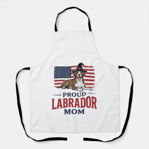 Proud Labrador Mom Patriotic Dog Halloween Shirt D Apron