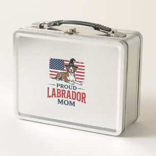 Proud Labrador Mom Patriotic Dog Halloween Shirt D Metal Lunch Box