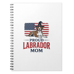 Proud Labrador Mom Patriotic Dog Halloween Shirt D Notebook
