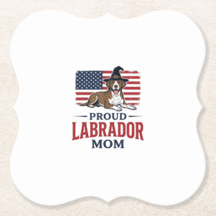 Proud Labrador Mom Patriotic Dog Halloween Shirt D Paper Coaster