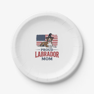 Proud Labrador Mom Patriotic Dog Halloween Shirt D Paper Plate