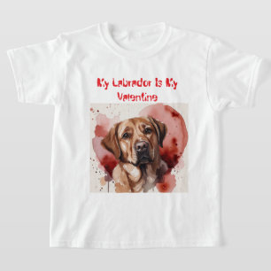 Proud Labrador Mom Watercolor Art   Valentine's Da T-Shirt