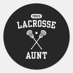 Proud Lacrosse Aunt Cool Lacrosse Player Auntie Fu Classic Round Sticker